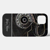 Neon-Pop-Art altes Retro-Telefon mit Monogram! Case-Mate iPhone Hülle (Rückseite (Horizontal))