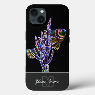 Neon-Pop-Art Aquarium Clownfish mit Monogram! Case-Mate iPhone Hülle