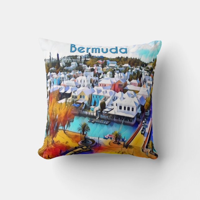 Neon Pop Art Bermuda Kopfkissen Kissen (Vorderseite)