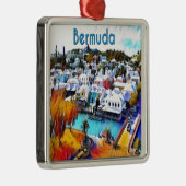 Neon Pop Art Bermuda Silbernes Ornament (Rechts)