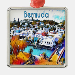 Neon Pop Art Bermuda Silbernes Ornament