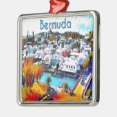 Neon Pop Art Bermuda Silbernes Ornament (Links)