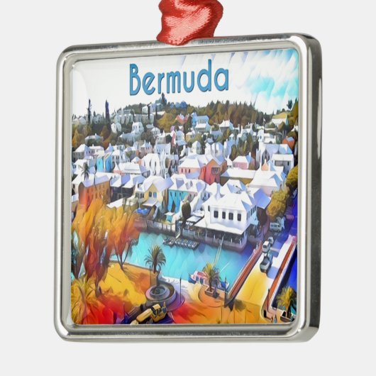 Neon Pop Art Bermuda Silbernes Ornament (Links)