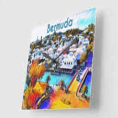 Neon Pop Art Bermuda Wanduhr (Winkel)