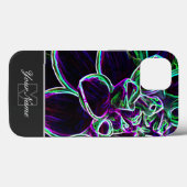Neon-Pop-Art Blütenmakro mit Monogram! Case-Mate iPhone Hülle (Rückseite (Horizontal))