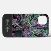 Neon-Pop-Art Blütenmakro mit Monogram! Fall Mat Case-Mate iPhone Hülle (Rückseite (Horizontal))