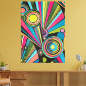 Neon Pop Art Deco: Electric Geometric Radio Waves  Leinwanddruck (Insitu (Wohnzimmer))