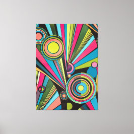 Neon Pop Art Deco: Electric Geometric Radio Waves  Leinwanddruck