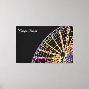 Neon Pop Art eines Riesenrades mit Carpe Diem Leinwanddruck
