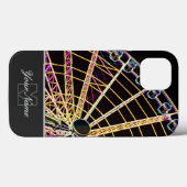 Neon-Pop-Art Ferris Rad mit Monogram! Case-Mate iPhone Hülle (Rückseite (Horizontal))