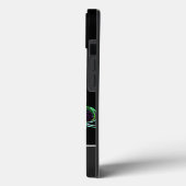 Neon-Pop-Art grüne Orchideenblüte mit Monogram! Case-Mate iPhone Hülle (Rückseite / Links)