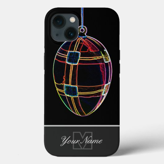 Neon-Pop-Art Happy Ostereier mit Monogram! Tasche- Case-Mate iPhone Hülle (Rückseite)