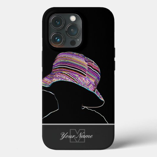 Neon-Pop-Art Kinderhut mit Monogram! Case-Mate iPhone Hülle (Rückseite)