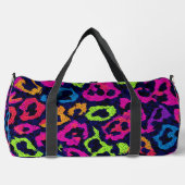 Neon Pop Art Leopard Print Duffle Bag (Vorderseite)