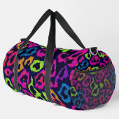 Neon Pop Art Leopard Print Duffle Bag (Rechte Ecke)