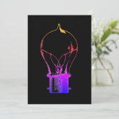 Neon Pop Art Light Bulb Idee Dankeskarte (Stehend Vorderseite)