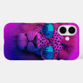 Neon Pop Art Löwe mit blauer Sonnenbrille Case-Mate iPhone Hülle (Rückseite (Horizontal))