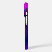 Neon Pop Art Löwe mit blauer Sonnenbrille Case-Mate iPhone Hülle (Rückseite / Links)