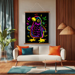 Neon Pop Art Penguin: Spaß und lebendiges Kunstwer Wandteppich Mit Holzrahmen<br><div class="desc">Erleben Sie Ihren Raum mit dieser lustigen und lebendigen neonischen Pop Kunstillustrierung eines charmanten Pinguins. Dieses Kunstwerk besticht durch kühne neonfarbene Konturen,  spielerische Muster und ein ausdrucksvolles Design und besticht durch Energie und Kreativität. Ideal für Liebhaber von unheimlicher Tierkunst,  kühlen Dekorationsstücken und farbenfroher moderner Dekoration.</div>