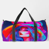 Neon Pop Art Portrait Duffle Bag (Rückseite)