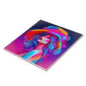 Neon Pop Art Portrait Fliese (Seite)