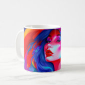 Neon Pop Art Portrait Kaffeetasse (Vorderseite Links)