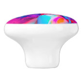 Neon Pop Art Portrait Keramikknauf (Seitenansicht)