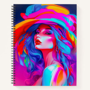 Neon Pop Art Portrait Notizblock