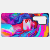 Neon Pop Art Portrait Samsung Galaxy Hülle (Rückseite (Horizontal))