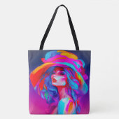 Neon Pop Art Portrait Tasche (Vorderseite)
