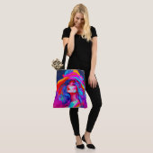 Neon Pop Art Portrait Tasche (Am Model)