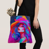 Neon Pop Art Portrait Tasche (Von Nahem)