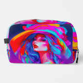 Neon Pop Art Portrait Waschbeutel (Vorderseite)