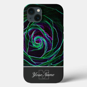 Neon-Pop-Art Rose blüht mit Monogram! Case-Mate iPhone Hülle