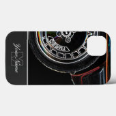 Neon-Pop-Art Turboreifen mit Monogram! Case-Mate iPhone Hülle (Rückseite (Horizontal))