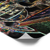 Neon-Pop-Art Vintages altes Telefonposter Poster (Ecke)