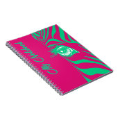 Neon Pop Art Zebramuster Glamour Notizblock (Rechte Seite)