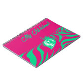 Neon Pop Art Zebramuster Glamour Notizblock (Linke Seite)