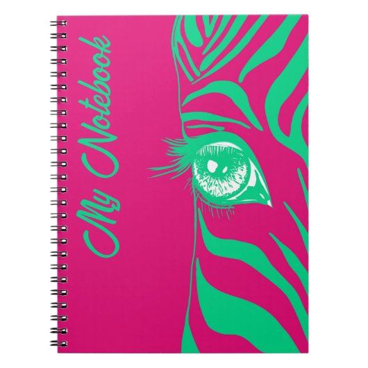 Neon Pop Art Zebramuster Glamour Notizblock (Vorderseite)
