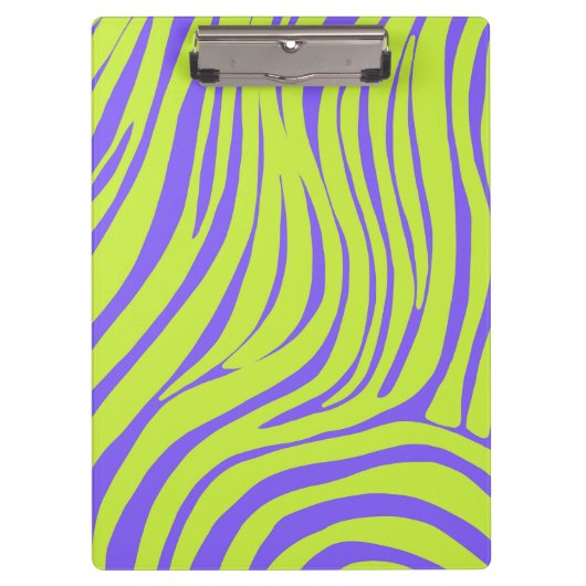 Neon Pop Art Zebramuster Klemmbrett (Vorderseite)