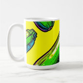 Neon-Pop-Art-Zucchini-Muster Kaffeetasse (Links)