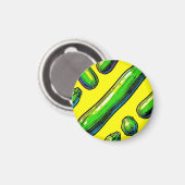 Neon-Pop-Art-Zucchini-Muster Magnet (Vorderseite/Rückseite)