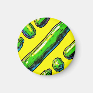 Neon-Pop-Art-Zucchini-Muster Magnet