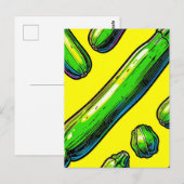 Neon-Pop-Art-Zucchini-Muster Postkarte (Vorne/Hinten)