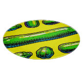 Neon-Pop-Art-Zucchini-Muster Schneidebrett (Ecke)