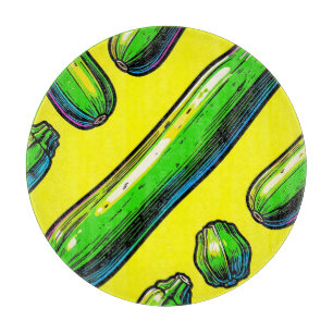 Neon-Pop-Art-Zucchini-Muster Schneidebrett