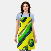 Neon-Pop-Art-Zucchini-Muster Schürze (Getragen)