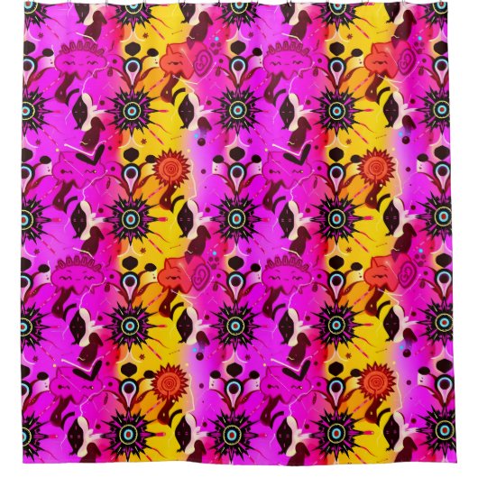 Neon Pop Culture Duschvorhang (Vorderseite)