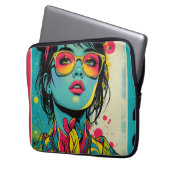 Neon Pop Diva Portrait - Bold & Vibranno Retro Art Laptopschutzhülle (Vorderseite Links)
