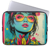 Neon Pop Diva Portrait - Bold & Vibranno Retro Art Laptopschutzhülle (Vorderseite)